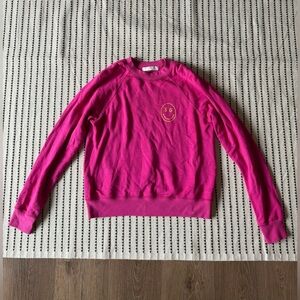 Spiritual Gangster SG Smiley Forever Crew Sweatshirt Magenta S 100% Cotton